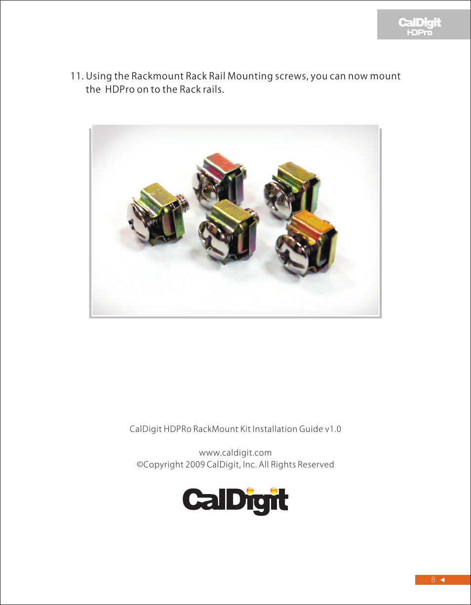 頁面 8 | CalDigit HDPro Rackmount Kit User Manual | Page 8 / 8