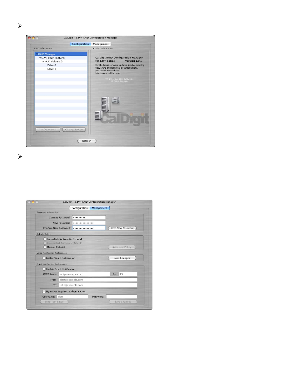 Password (changing the password) | CalDigit S2VR Duo Manual User Manual | Page 11 / 26