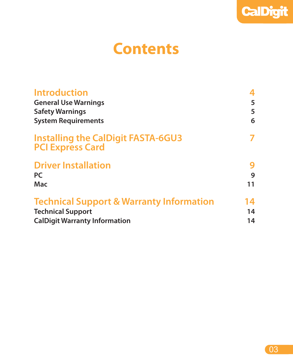 CalDigit FASTA-6GU3 Card User Manual | Page 3 / 15