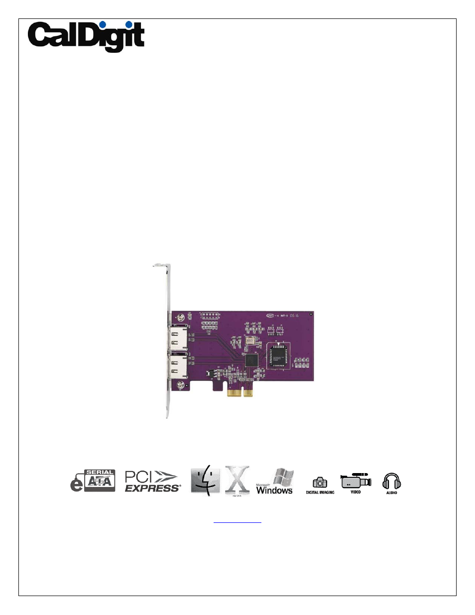 CalDigit FASTA-2e 2 Port PCI-Express SATA 3G Card User Manual | 8 pages