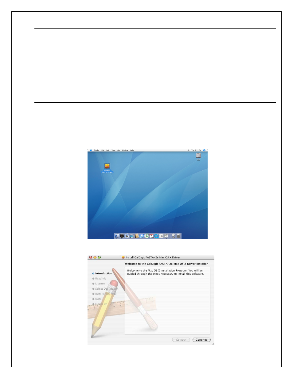 Mac os driver installation | CalDigit FASTA-2e 2 Port PCI-Express SATA 3G Card User Manual | Page 5 / 8
