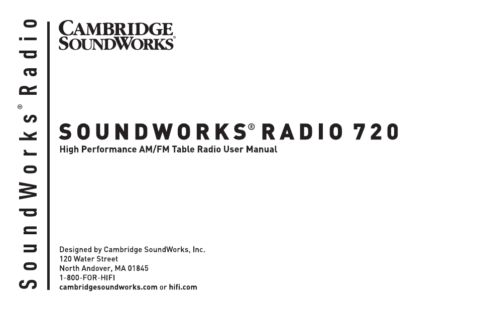Cambridge SoundWorks SoundWorks Radio 720 User Manual | 18 pages