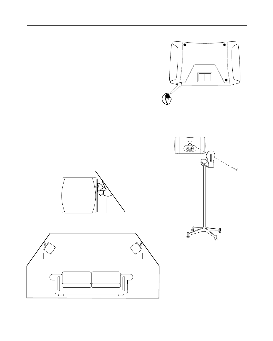 Using the speakers on a stand | Cambridge SoundWorks S100 MultiPole Surround Speakers User Manual | Page 6 / 12