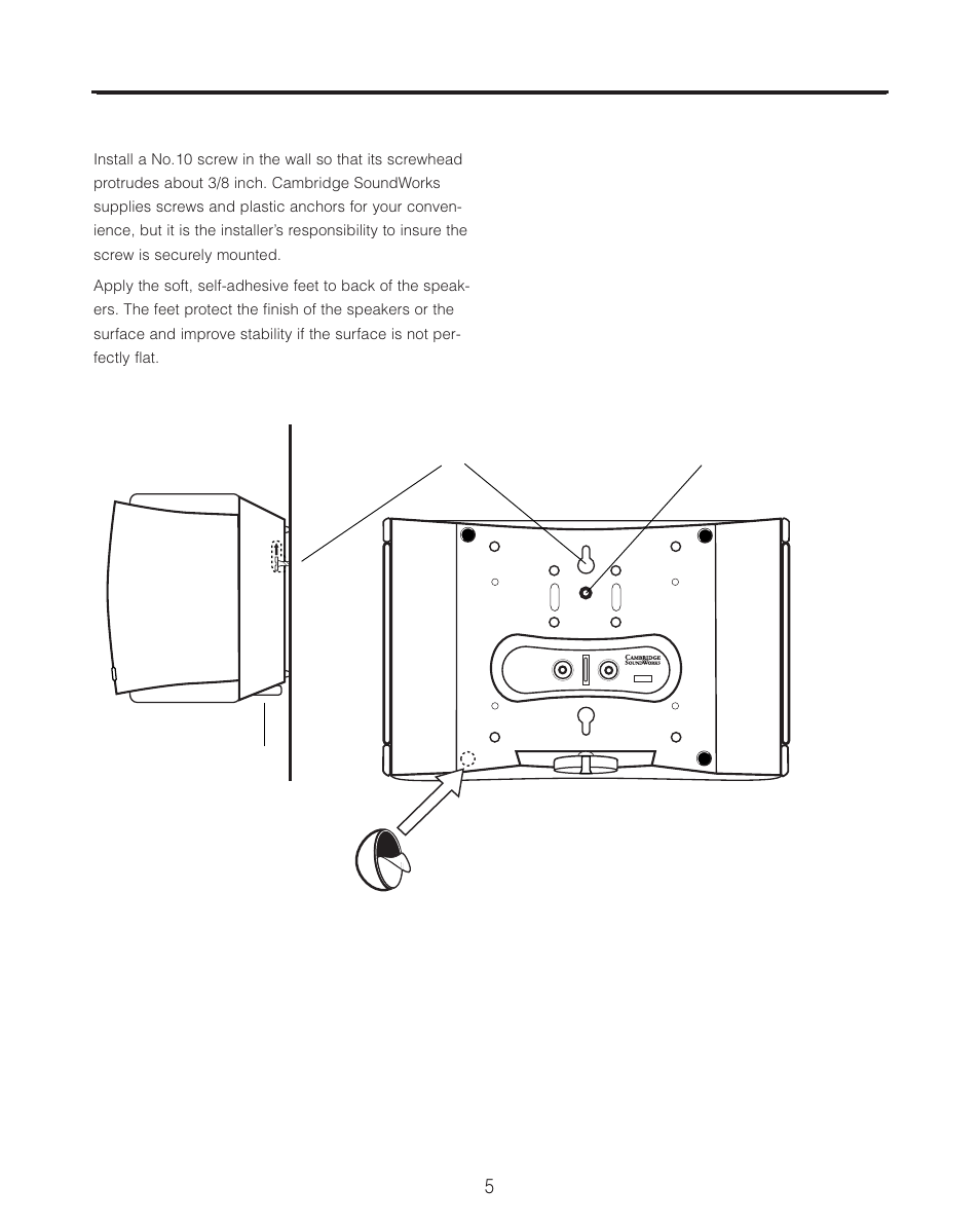 Speaker mounting | Cambridge SoundWorks S200 MultiPole Surround Speakers User Manual | Page 5 / 12