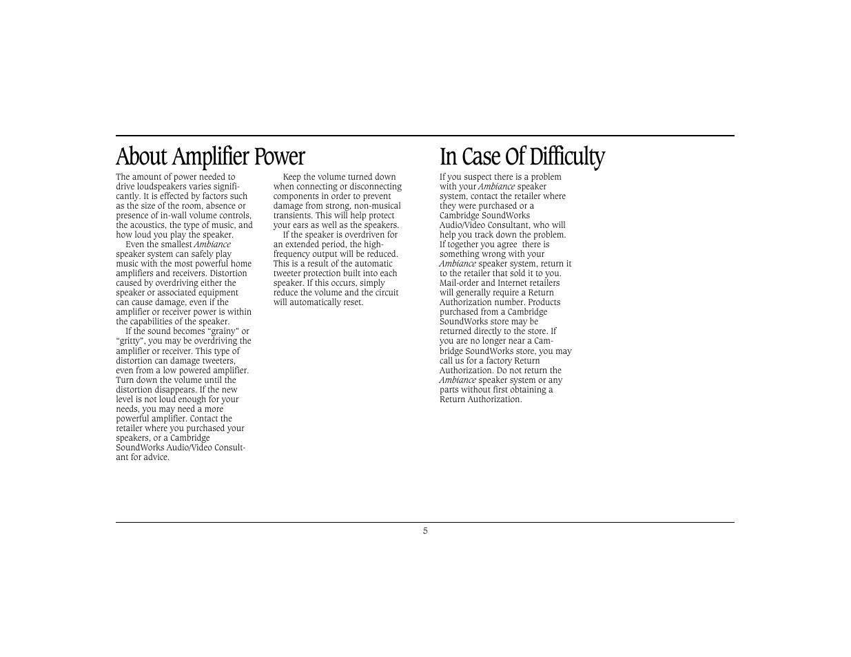 Cambridge SoundWorks Ambiance 82 2-Way In-Ceiling Speaker Systems User Manual | Page 6 / 9