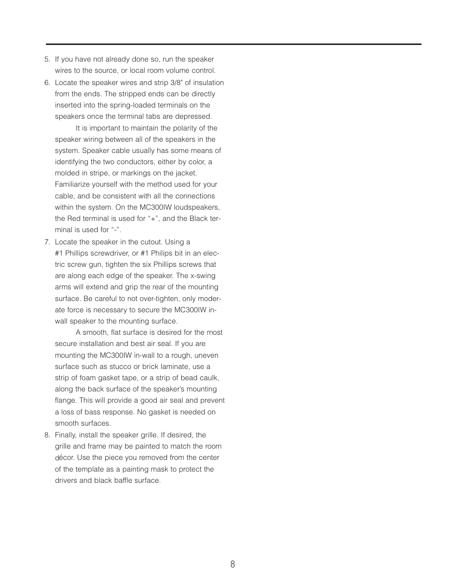 Cambridge SoundWorks MC300IW In-Wall LCR Loudspeaker User Manual | Page 8 / 12