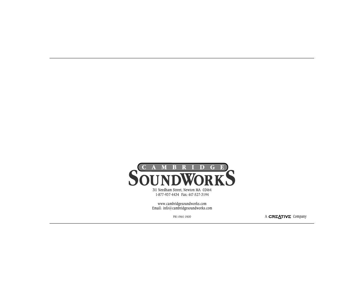 Cambridge SoundWorks Six by Henry Kloss User Manual | Page 11 / 11