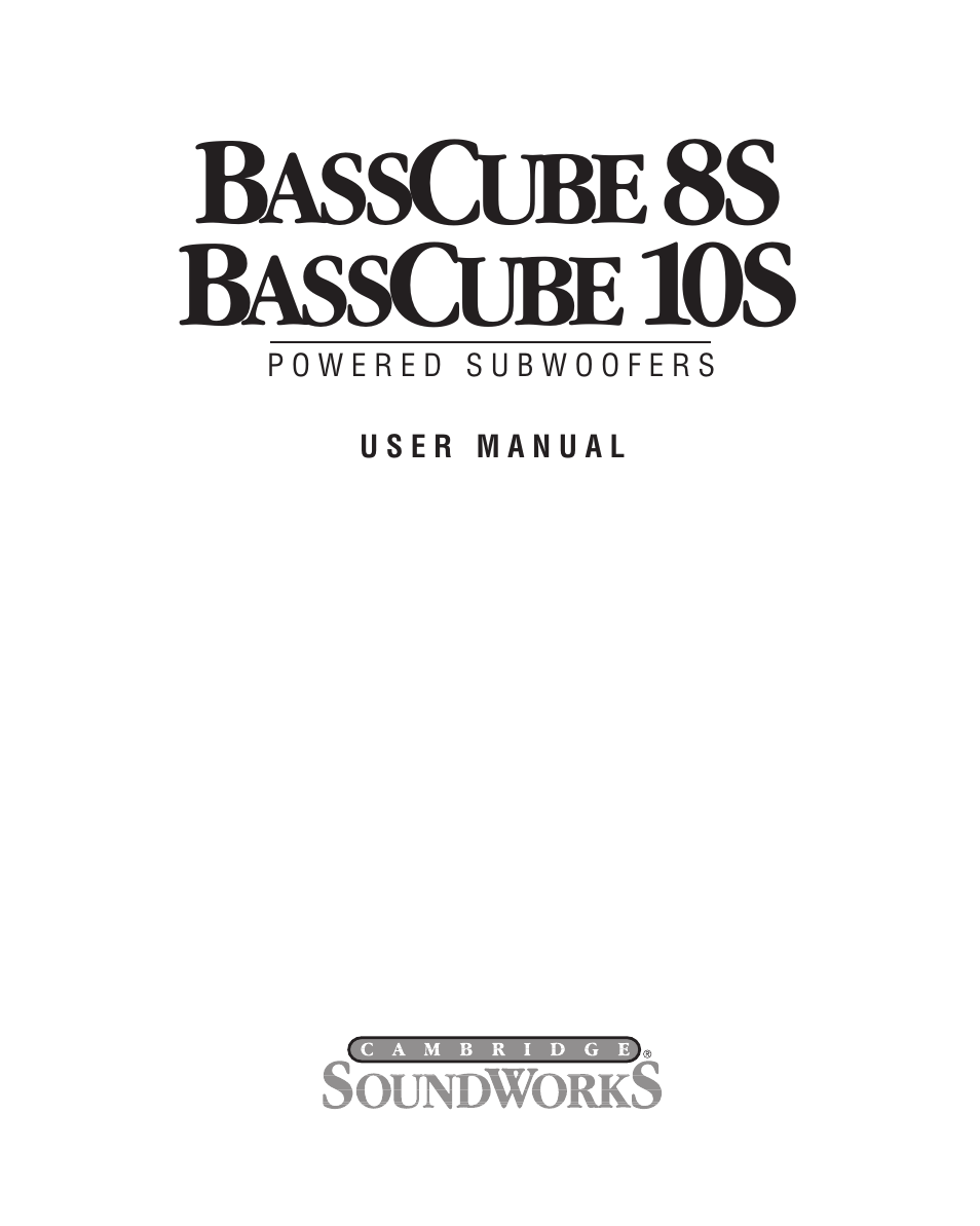 Cambridge SoundWorks BassCube 10S Powered Subwoofers User Manual | 16 pages