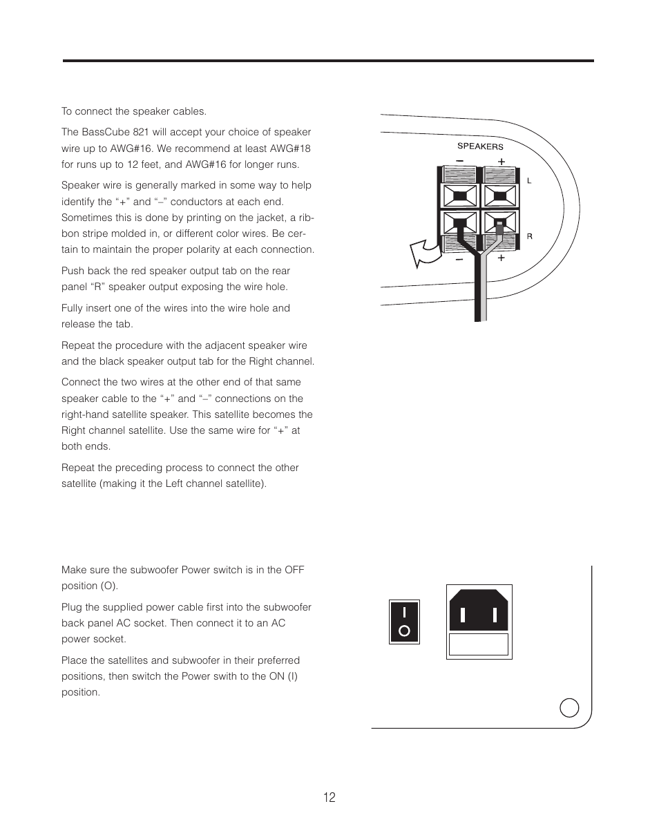 Cambridge SoundWorks BassCube 821 Subwooer/ Amplifer System User Manual | Page 12 / 16