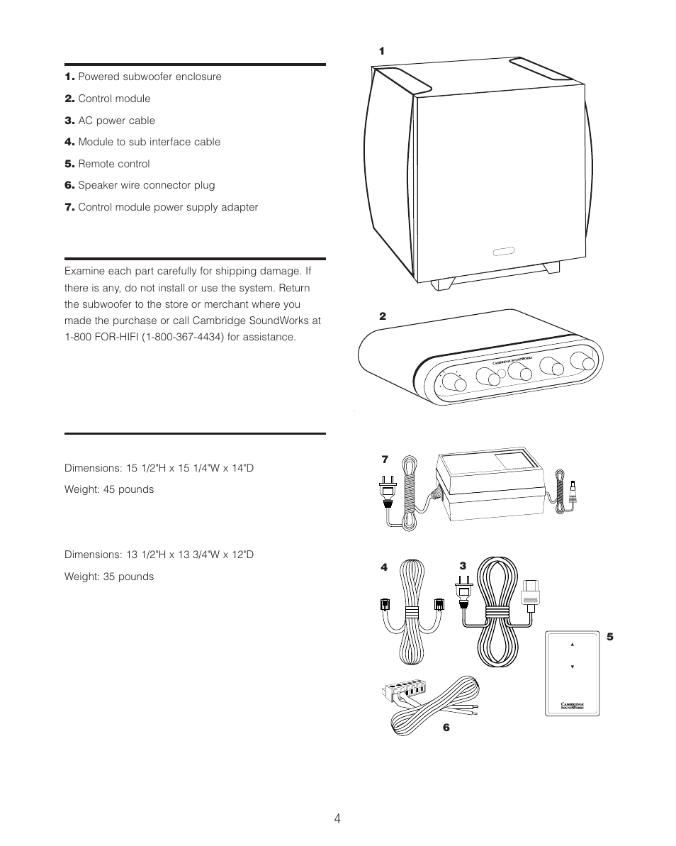 Cambridge SoundWorks P500 Subwoofer User Manual | Page 4 / 16