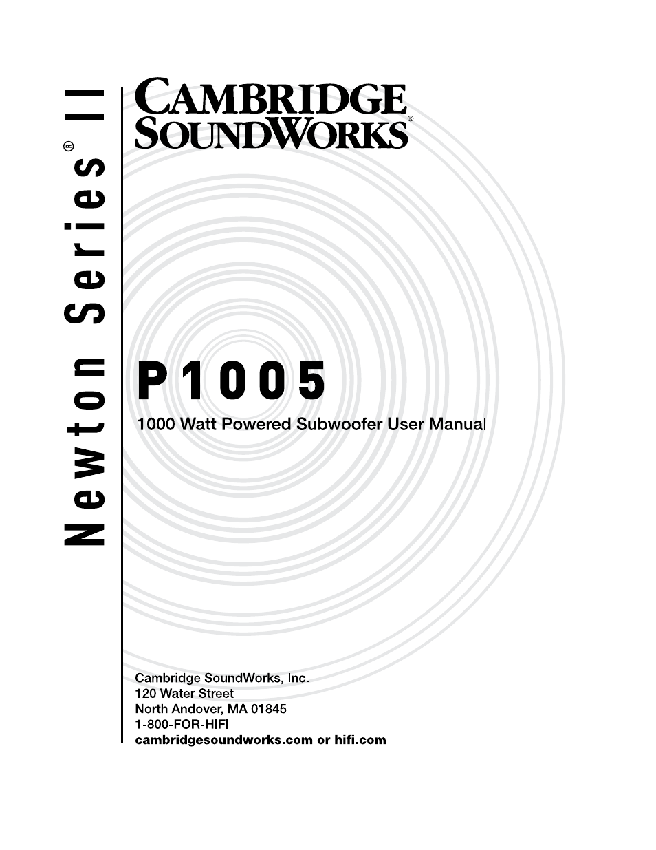 Cambridge SoundWorks P1005 1000 Watt Powered Subwoofer User Manual | 16 pages