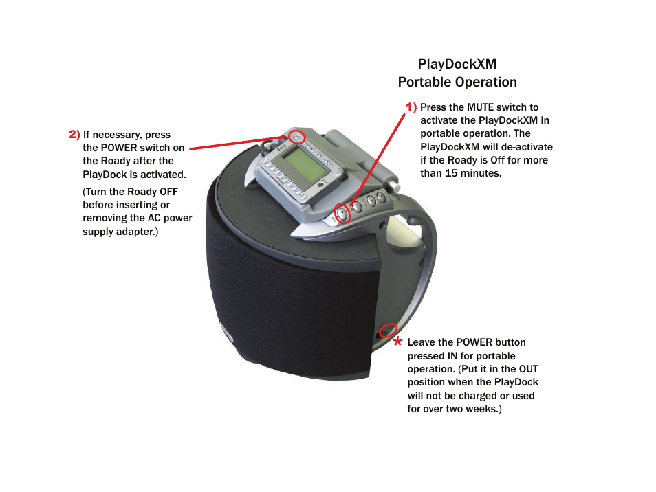 Playdockxm portable operation | Cambridge SoundWorks PlayDock XM for Delphi Ready and Ready2 XM satellite radio receivers User Manual | Page 3 / 3