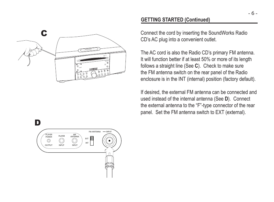 Getting started (continued) | Cambridge SoundWorks Soundworks Radio 745 User Manual | Page 9 / 40