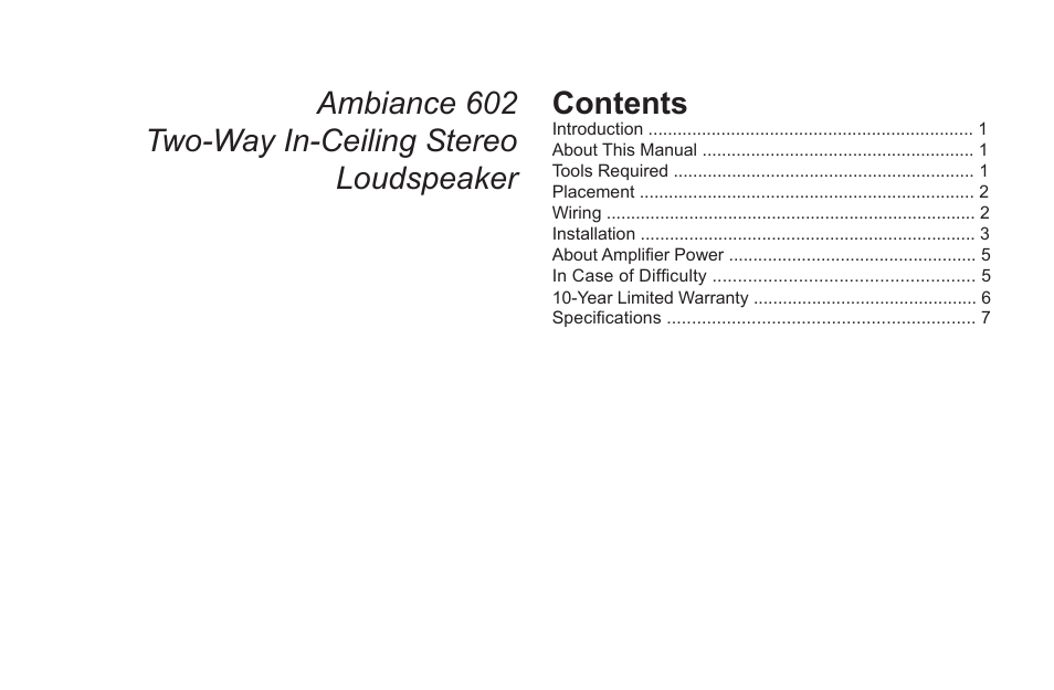 Cambridge SoundWorks Ambiance 602 6.5 2-Way In-Ceiling Stereo Loudspeaker User Manual | Page 3 / 12