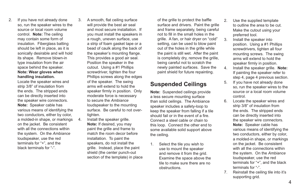 Suspended ceilings | Cambridge SoundWorks Ambiance 602 6.5 2-Way In-Ceiling Stereo Loudspeaker User Manual | Page 7 / 12