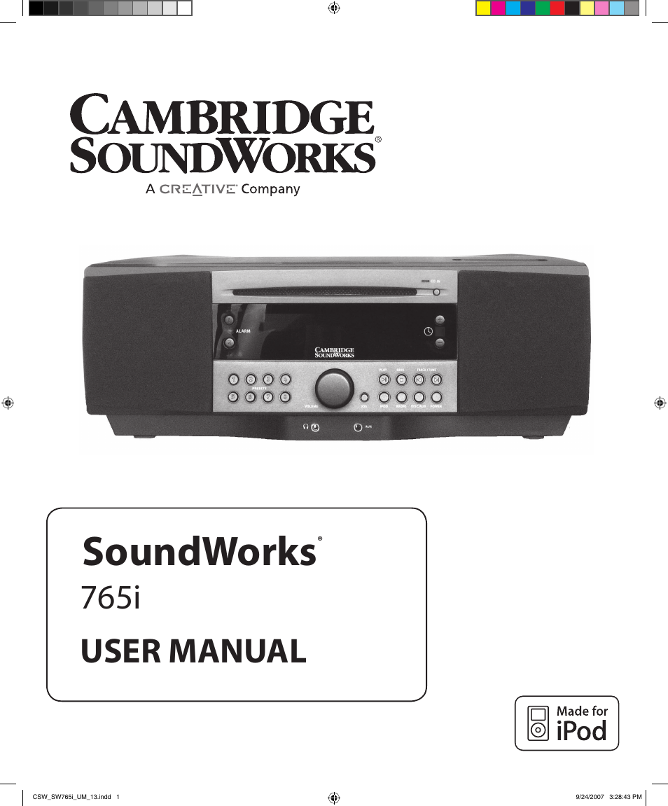 Cambridge SoundWorks SoundWorks 765i User Manual | 32 pages