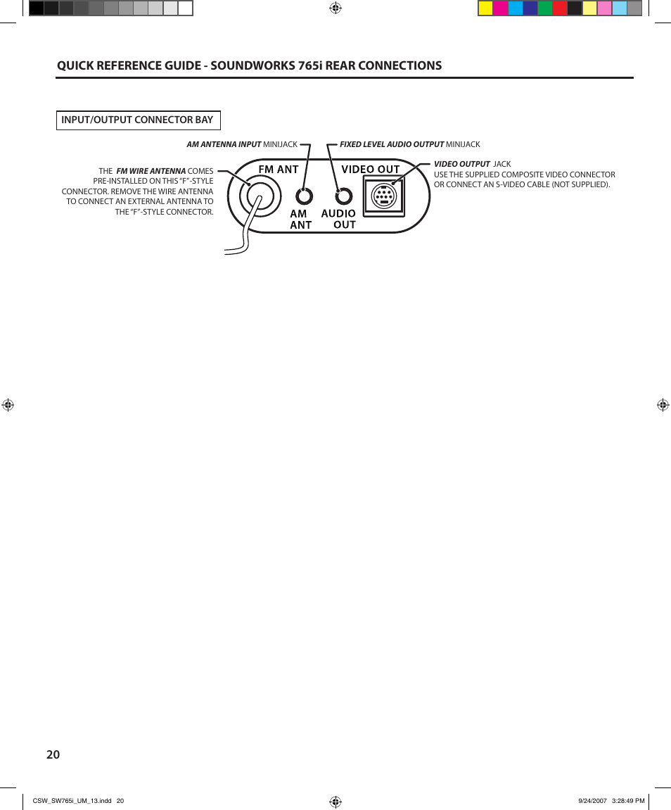 Cambridge SoundWorks SoundWorks 765i User Manual | Page 20 / 32