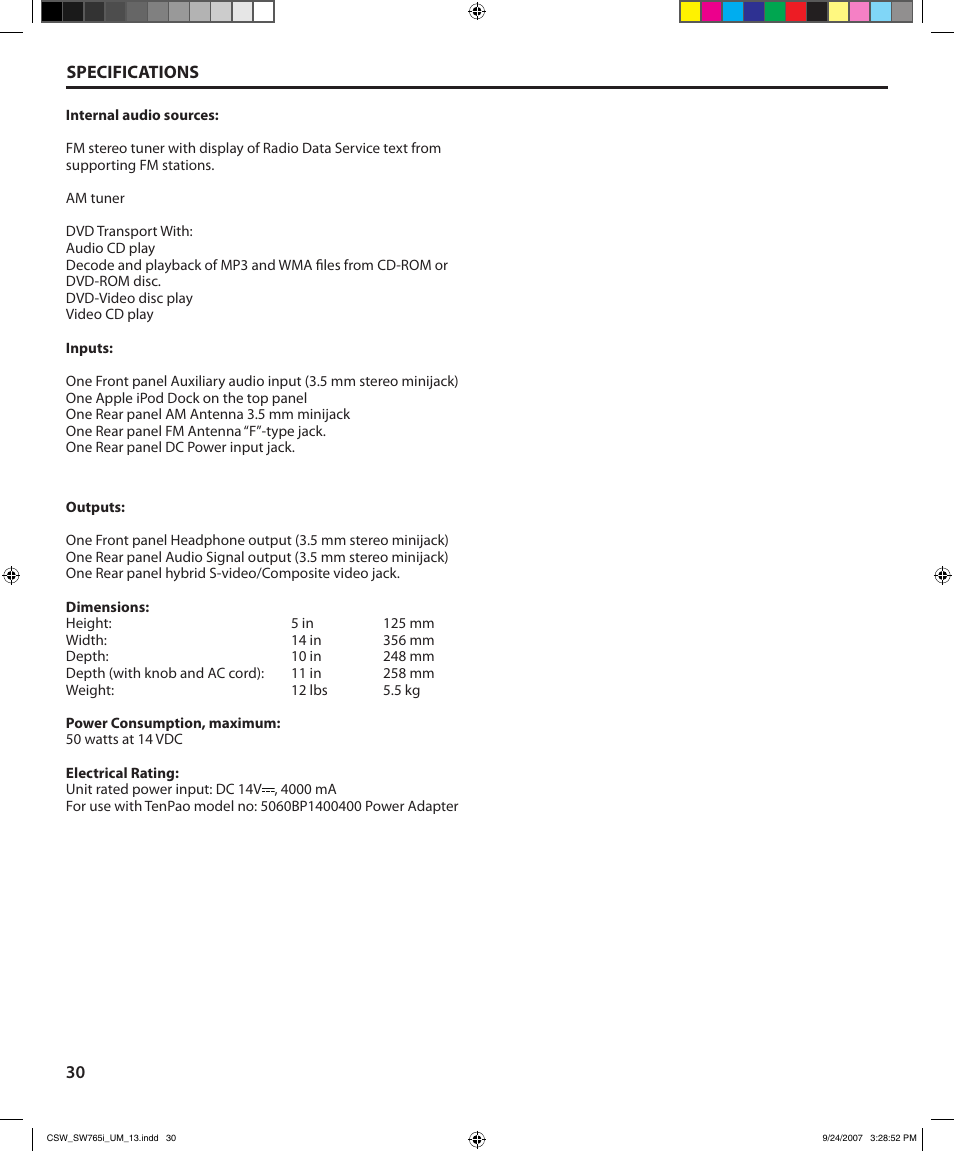 Cambridge SoundWorks SoundWorks 765i User Manual | Page 30 / 32