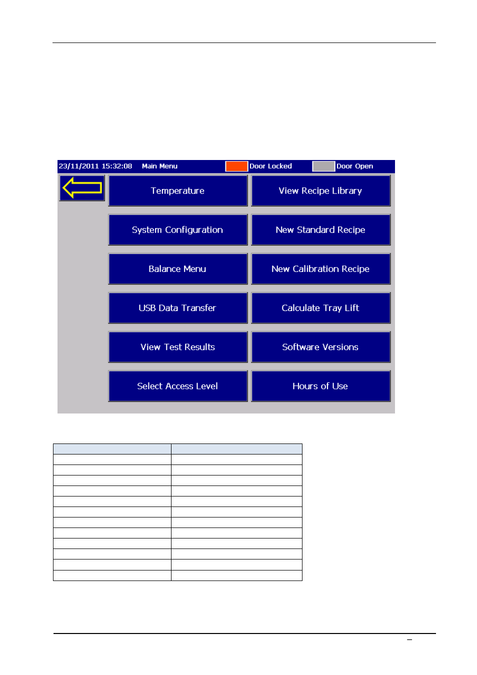 5 touchscreen - main menu | Carbolite ABA 7/35B User Manual | Page 20 / 72