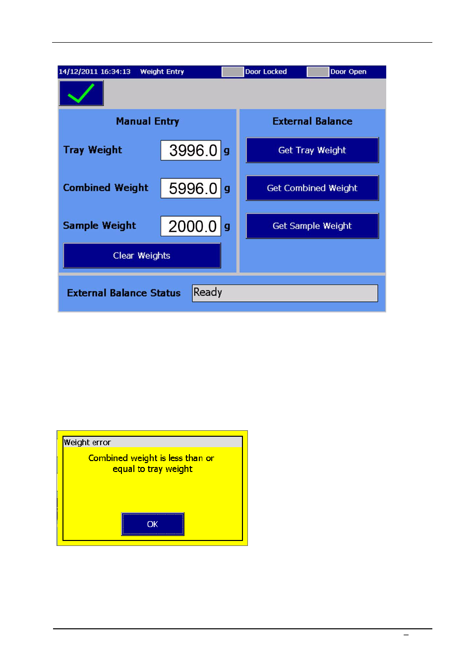 14 weight entry error checking | Carbolite ABA 7/35B User Manual | Page 30 / 72