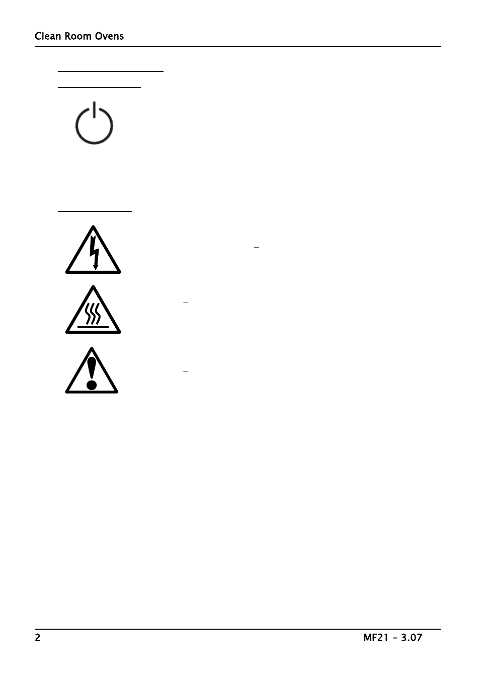 Symbols & warnings | Carbolite CR Series User Manual | Page 2 / 16