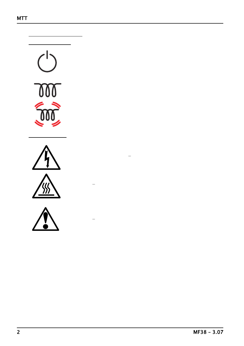 Symbols & warnings | Carbolite MTT 12/38/850 User Manual | Page 2 / 16