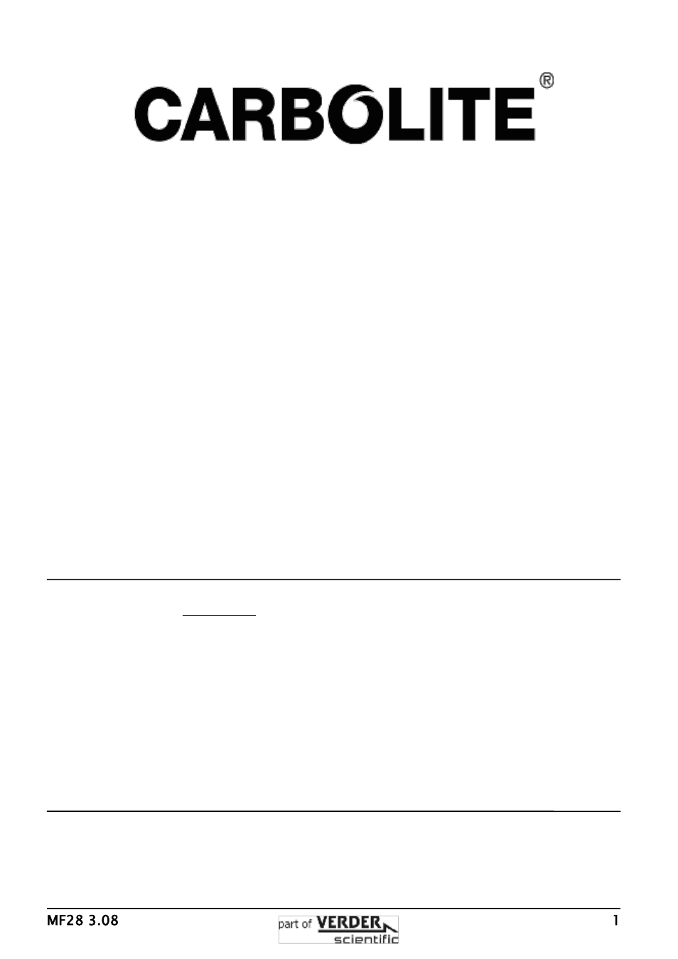 Carbolite CF 15 - CF 60 User Manual | 20 pages
