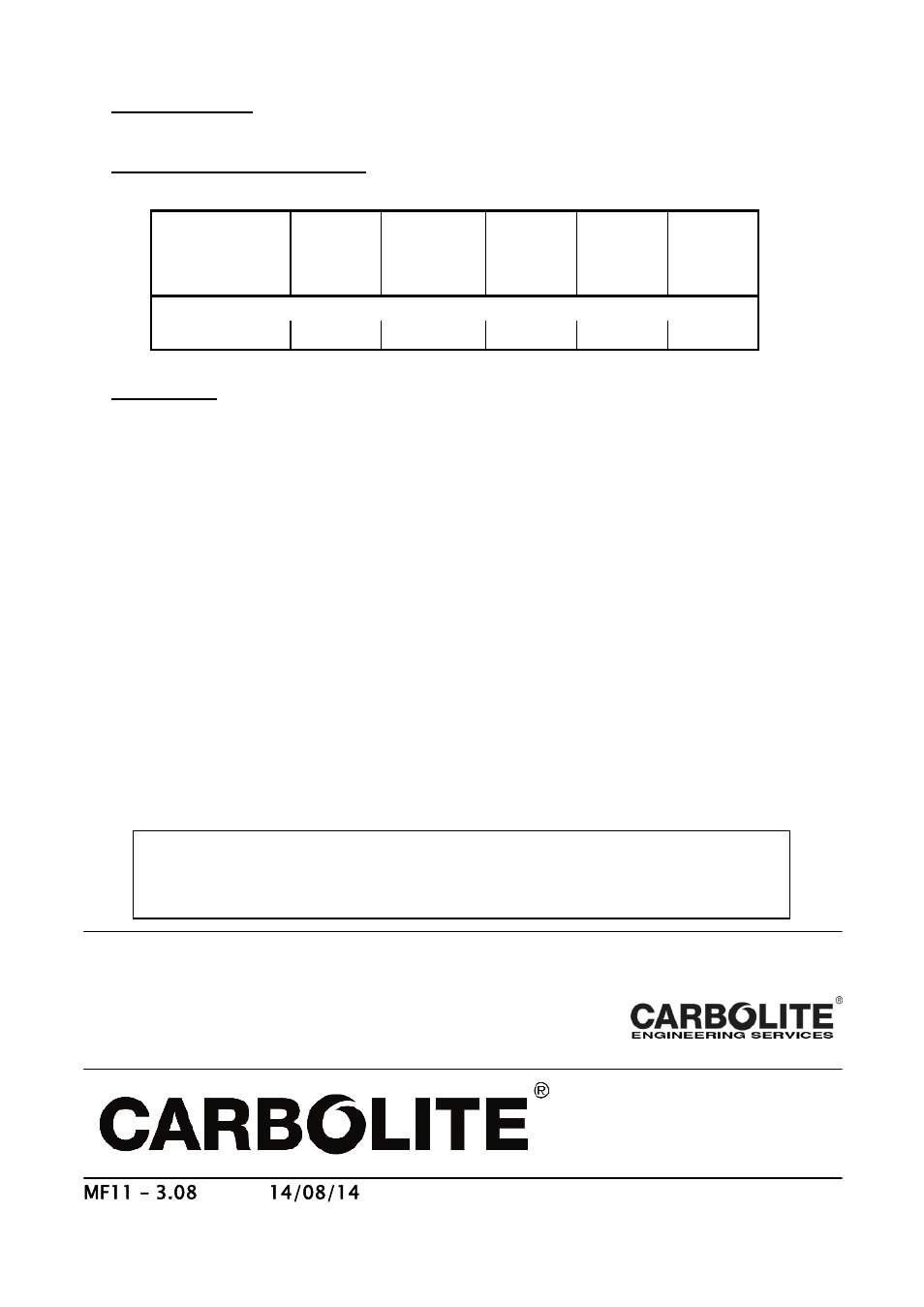 Specifications | Carbolite PTC 12/20/150 User Manual | Page 16 / 16