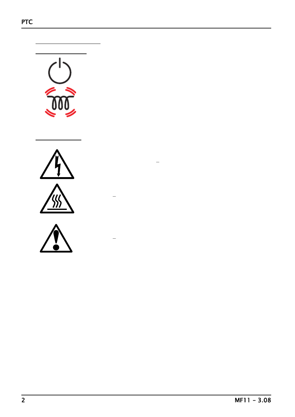 Symbols & warnings | Carbolite PTC 12/20/150 User Manual | Page 2 / 16