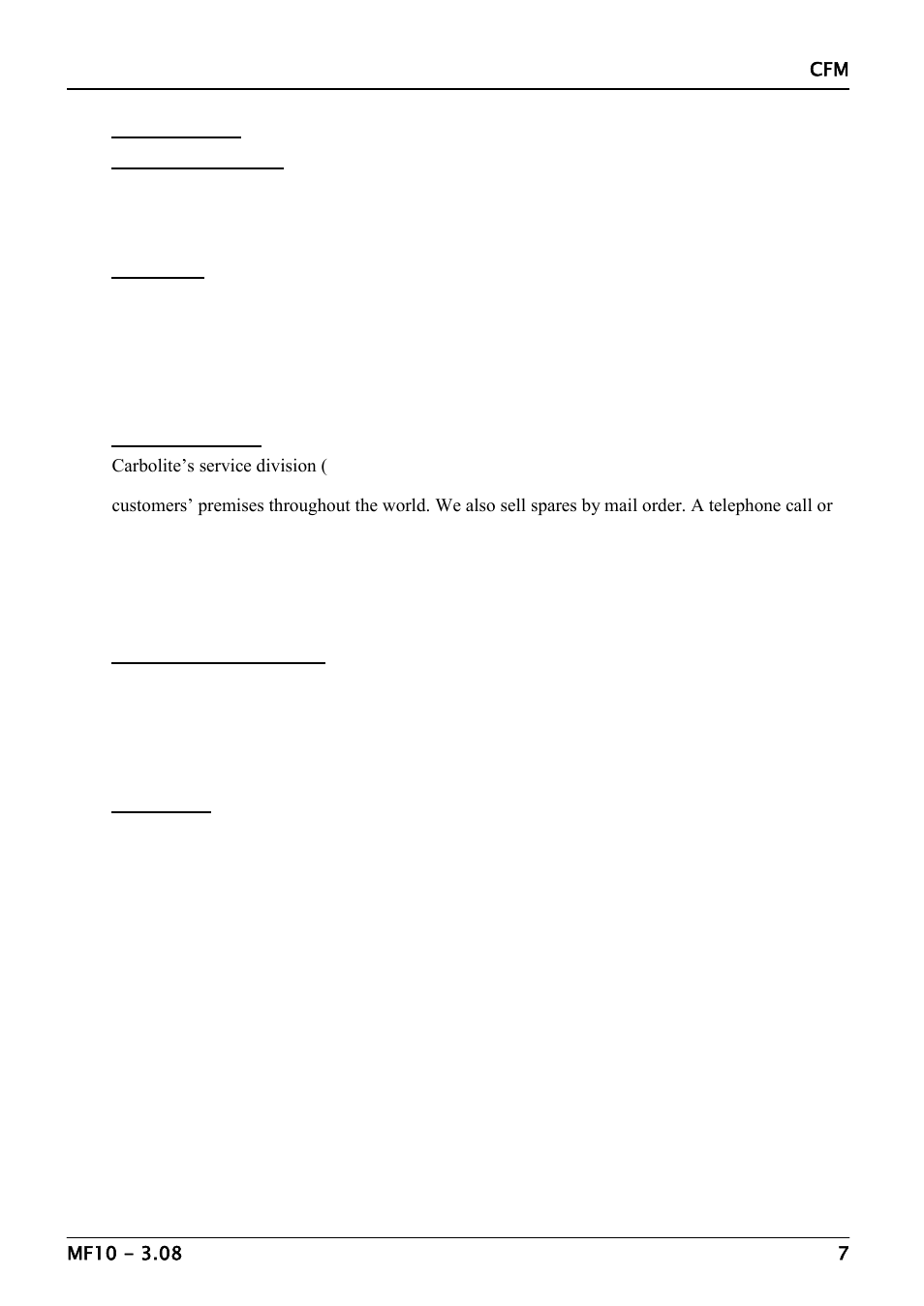 Maintenance | Carbolite CFM Series User Manual | Page 7 / 16