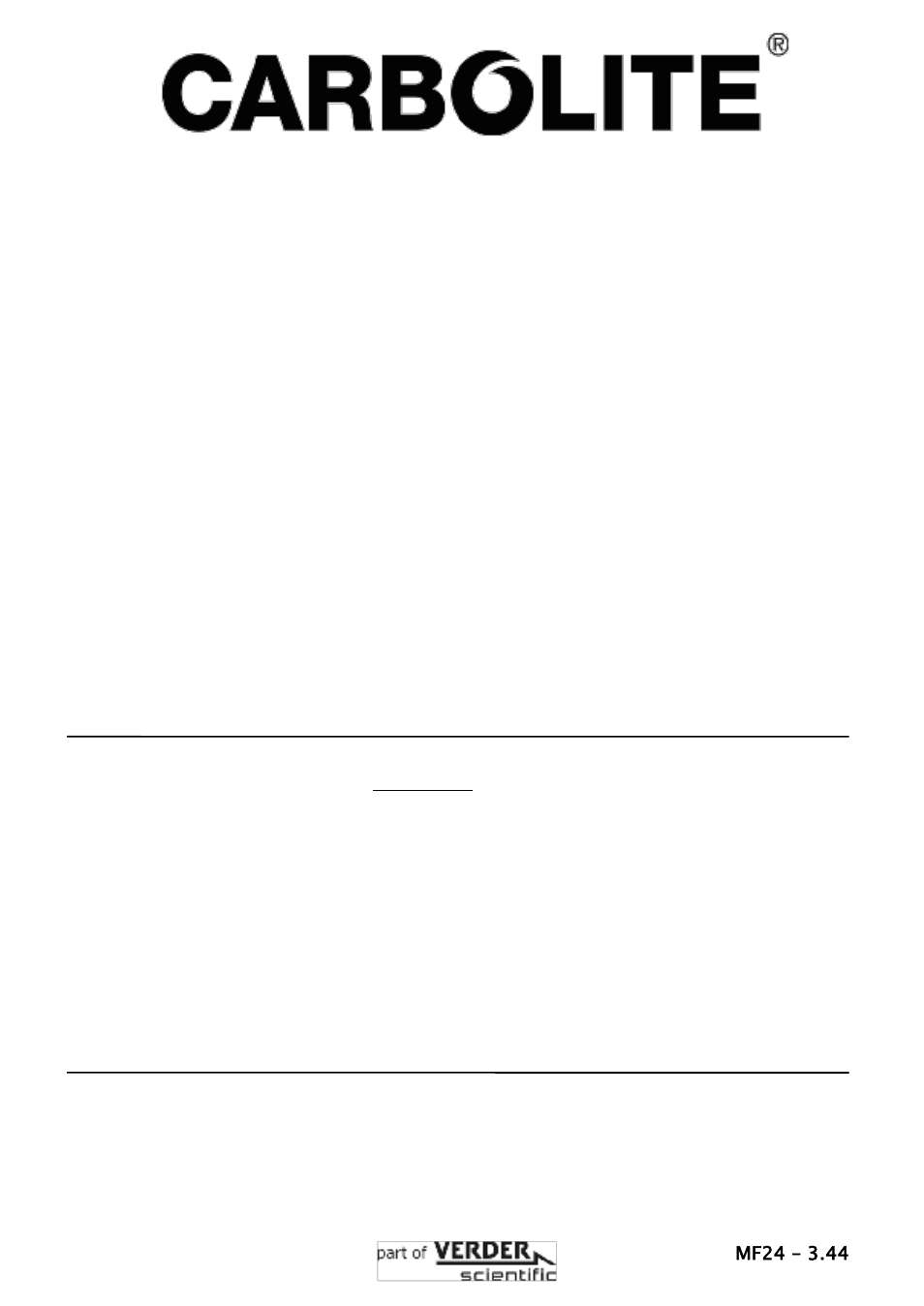 Carbolite TVS Series User Manual | 16 pages