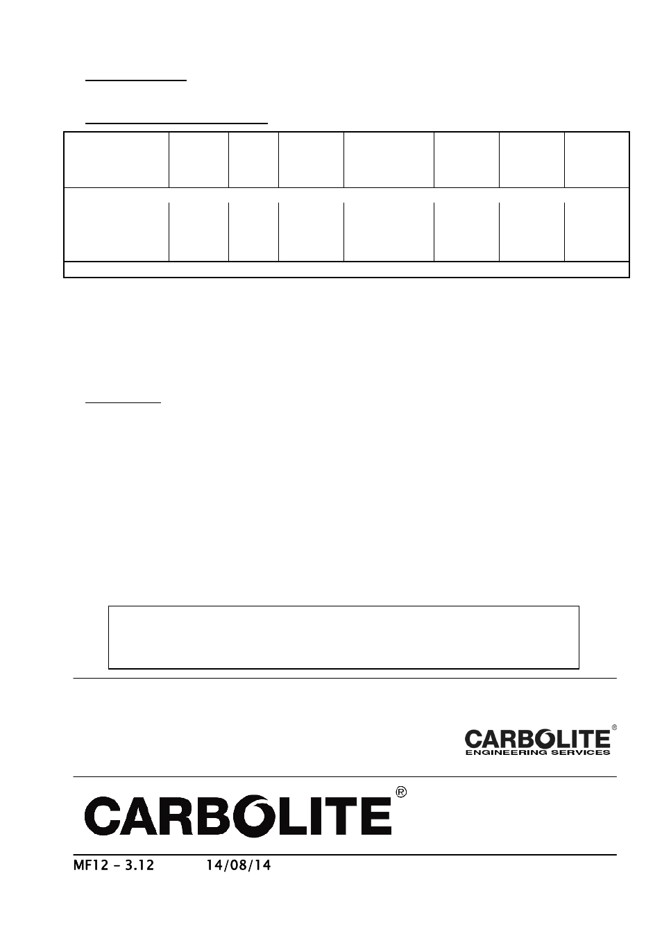 Specifications | Carbolite TZF Series User Manual | Page 16 / 16