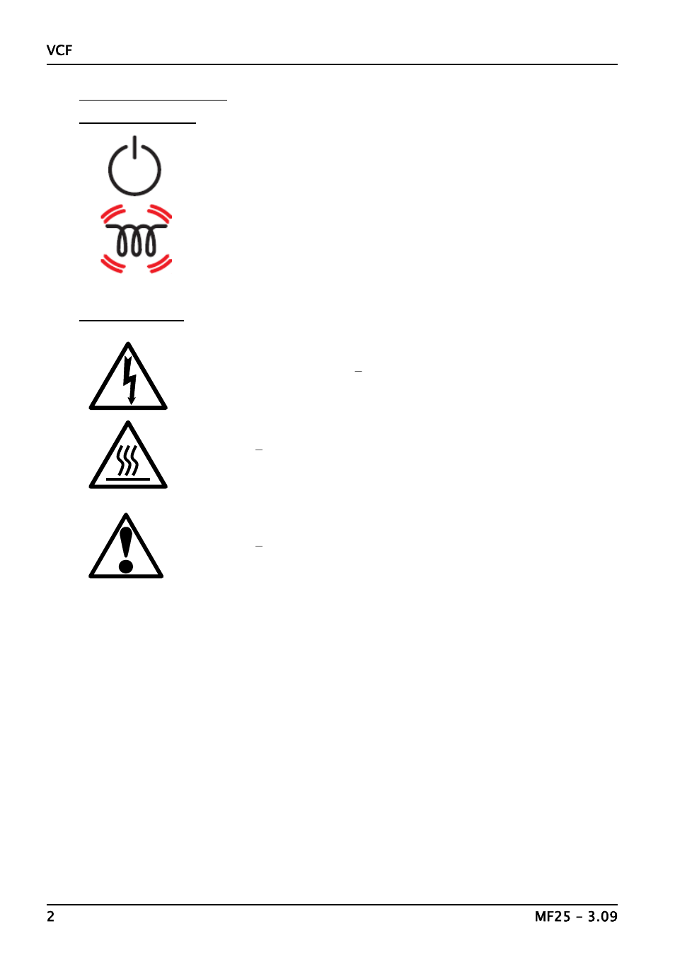 Symbols & warnings | Carbolite VCF Series User Manual | Page 2 / 16