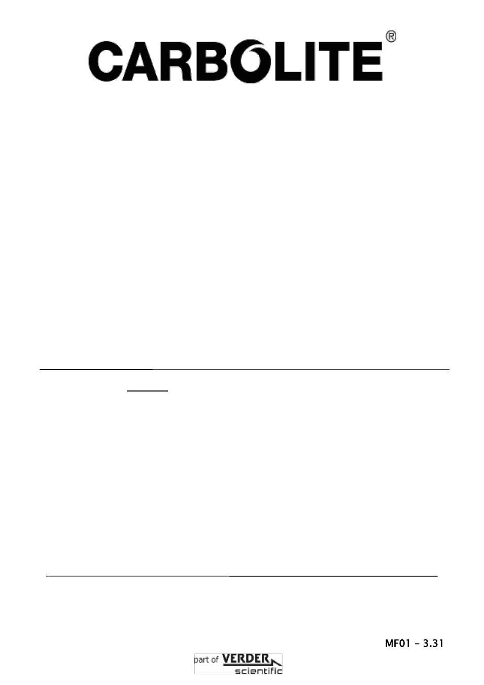Carbolite ELF Series User Manual | 16 pages