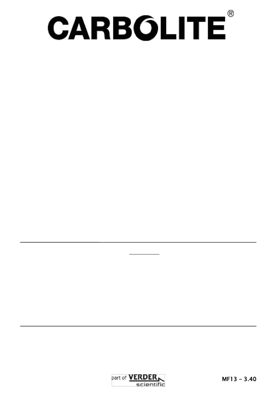 Carbolite VST Series User Manual | 16 pages