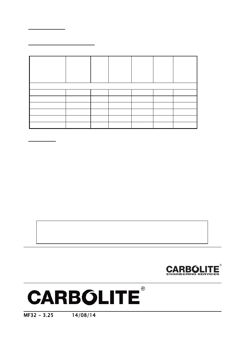 Specifications | Carbolite TZF Series User Manual | Page 16 / 16