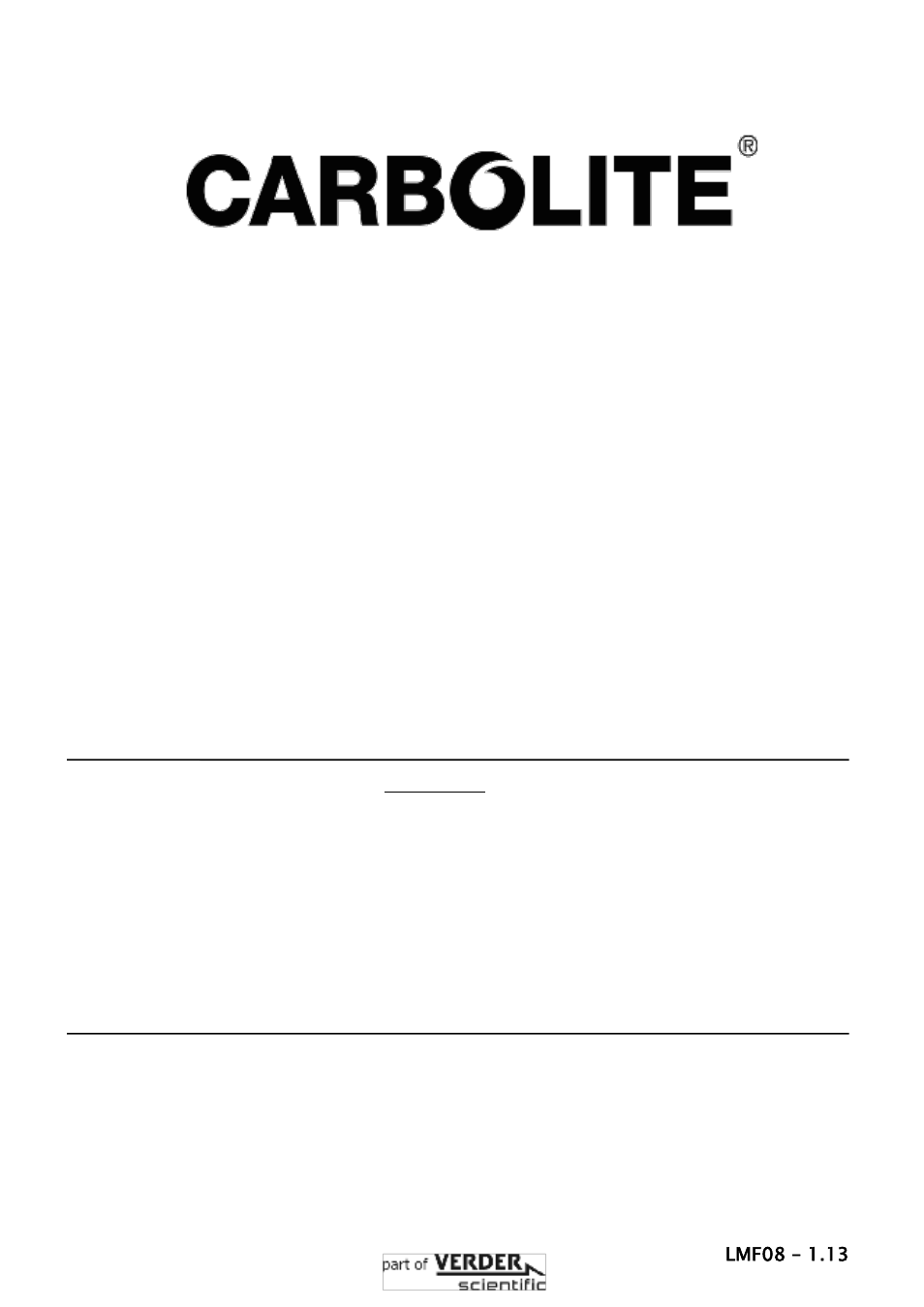 Carbolite STF Series User Manual | 20 pages