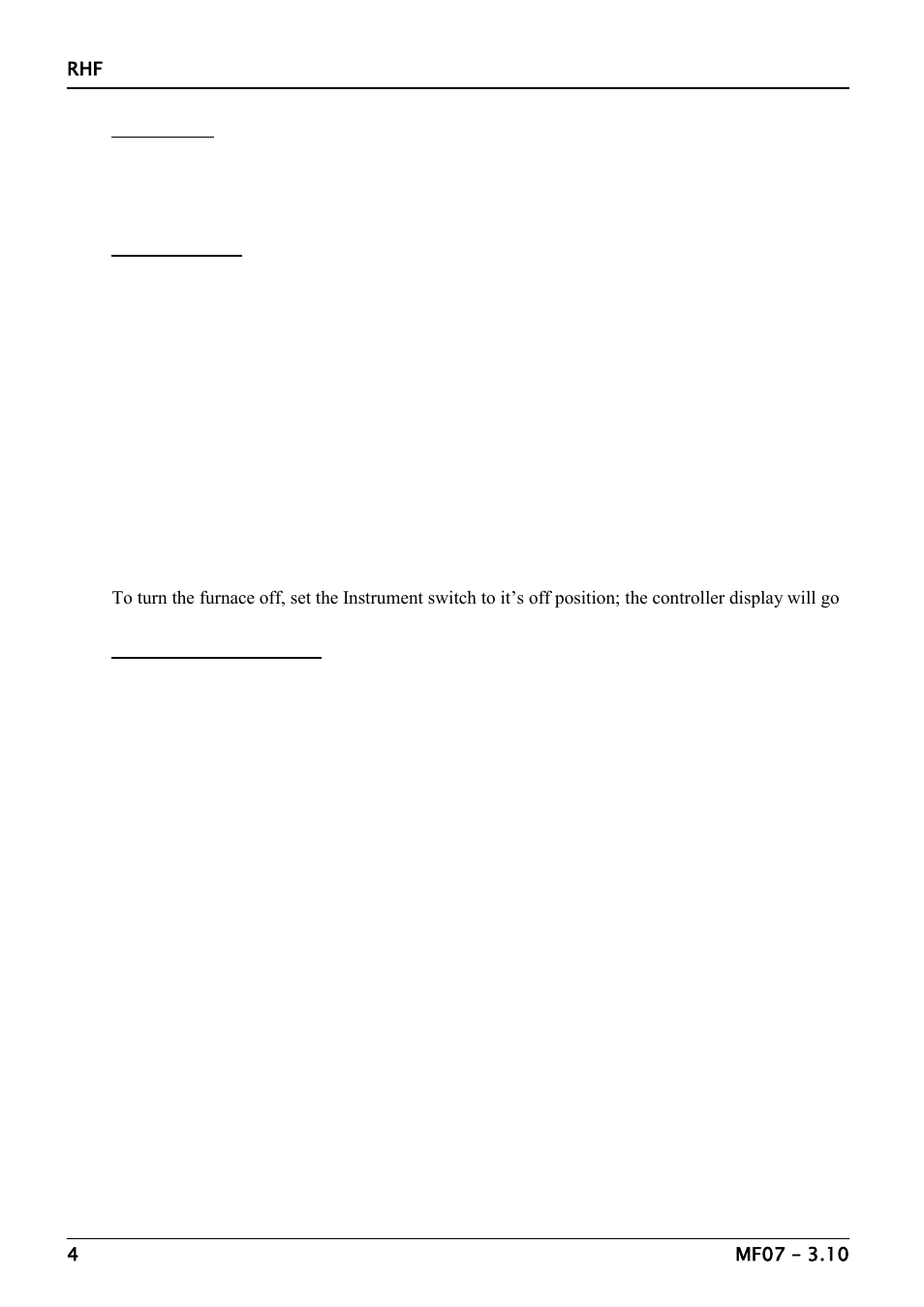 Operation | Carbolite RHF Series 3 litre - 35 litre User Manual | Page 4 / 16