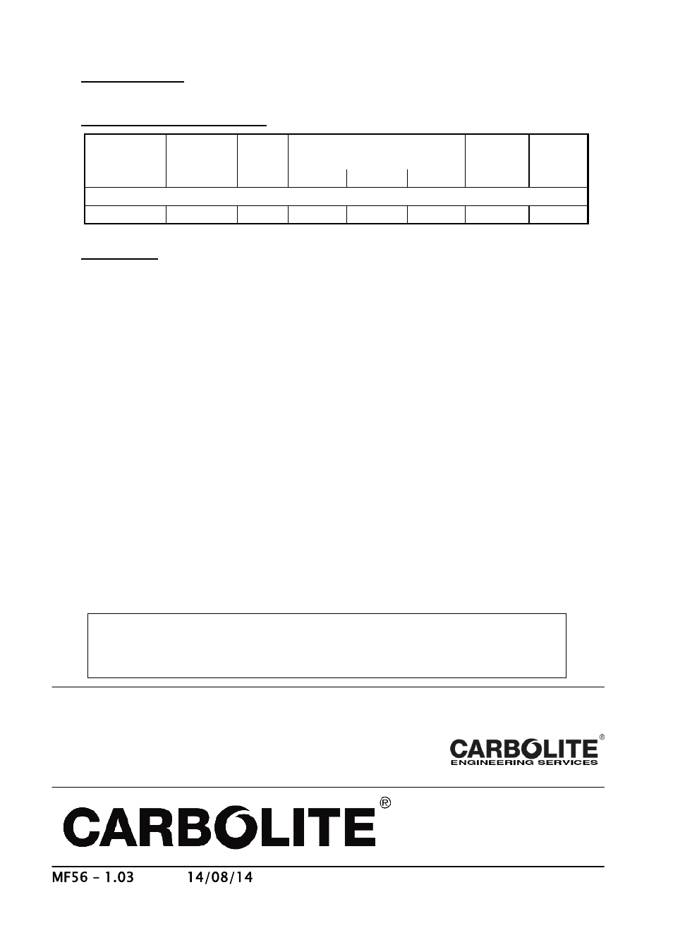 Specifications | Carbolite CDF 15/1b User Manual | Page 16 / 16