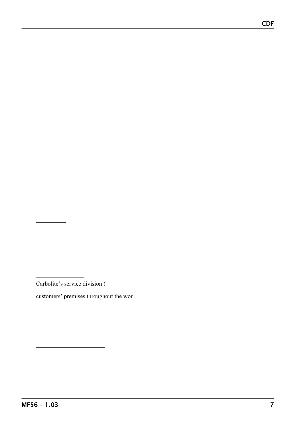 Maintenance | Carbolite CDF 15/1b User Manual | Page 7 / 16