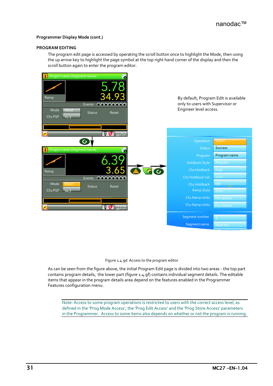 Programmer, Nanodac | Carbolite nanodac User Manual | Page 33 / 122