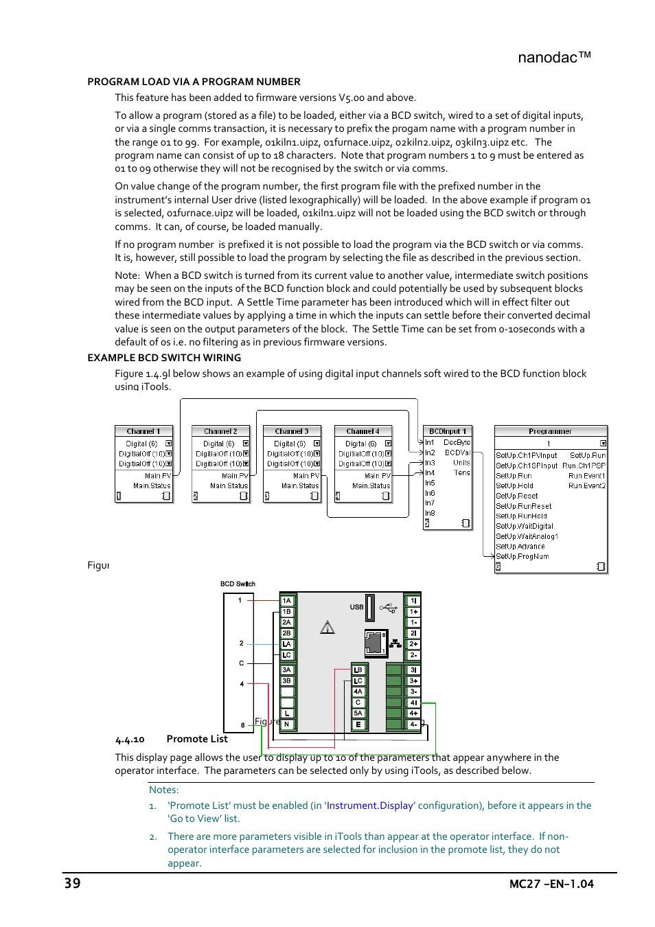 Promote list, Nanodac | Carbolite nanodac User Manual | Page 41 / 122