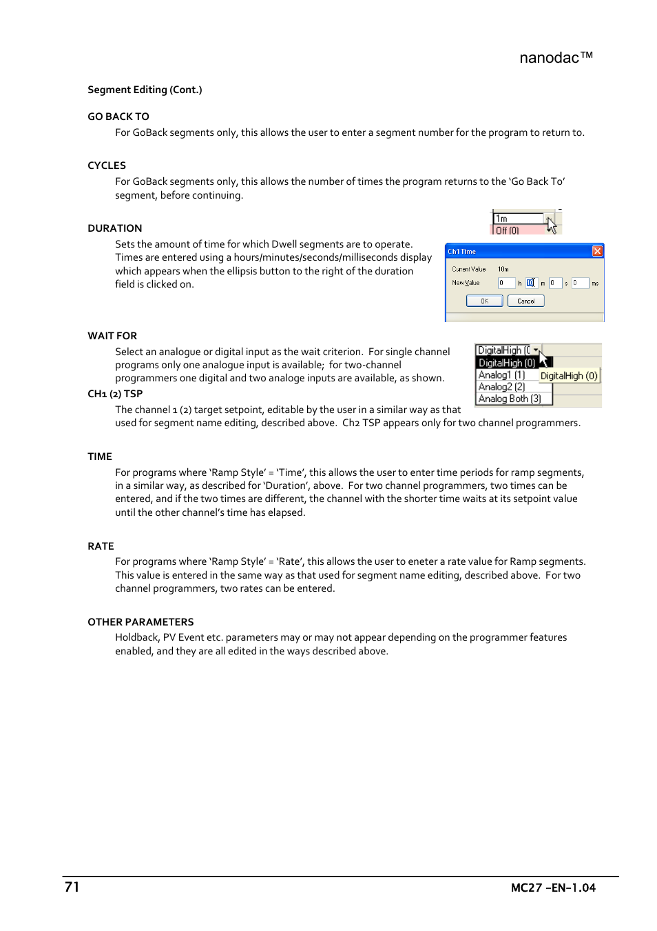Nanodac | Carbolite nanodac User Manual | Page 73 / 122