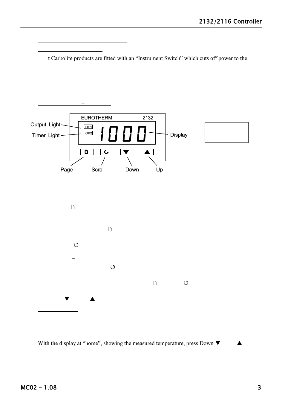 Basic operating instructions | Carbolite 2116 User Manual | Page 3 / 12
