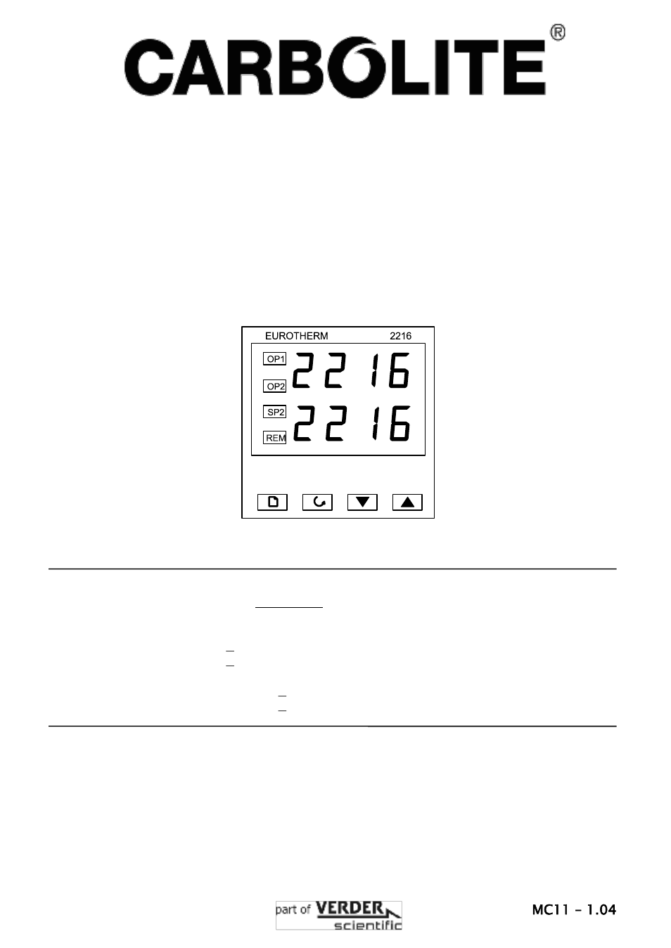 Carbolite 2216 User Manual | 8 pages