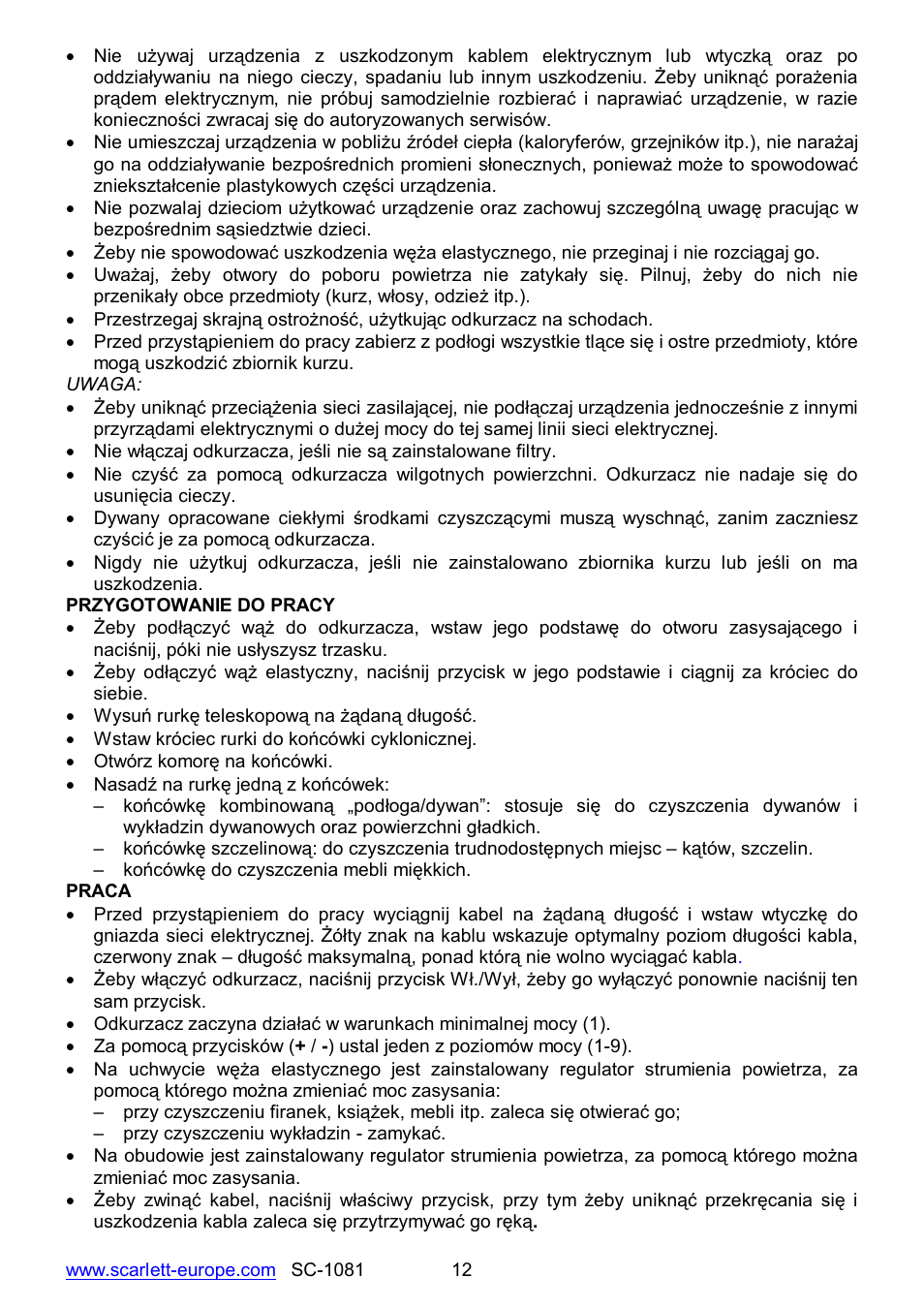 Scarlett SC-1081 User Manual | Page 12 / 28