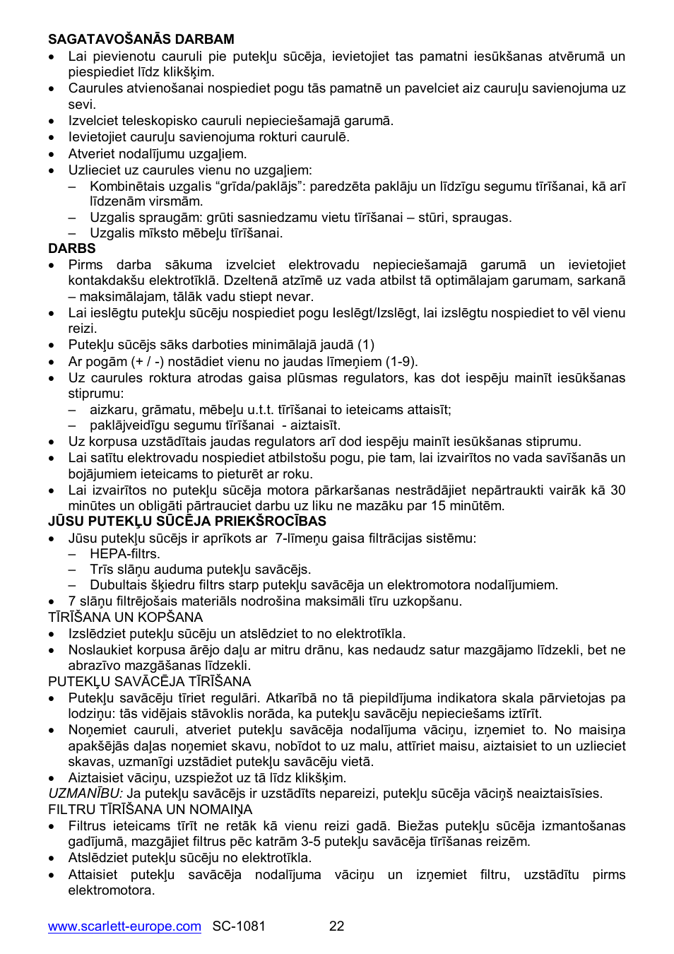 Scarlett SC-1081 User Manual | Page 22 / 28