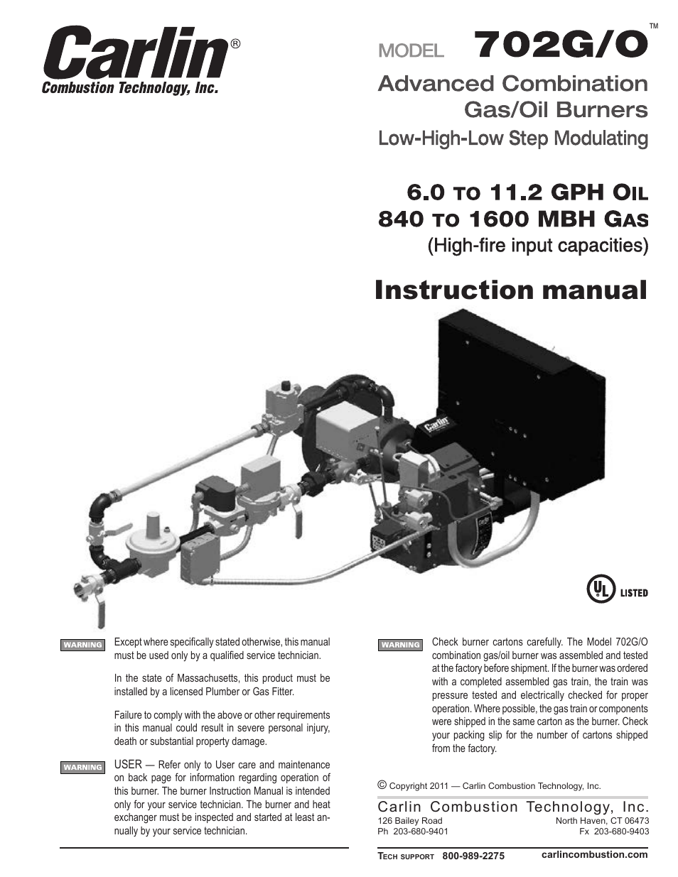 Carlin 702G/O Inst Manual User Manual | 32 pages