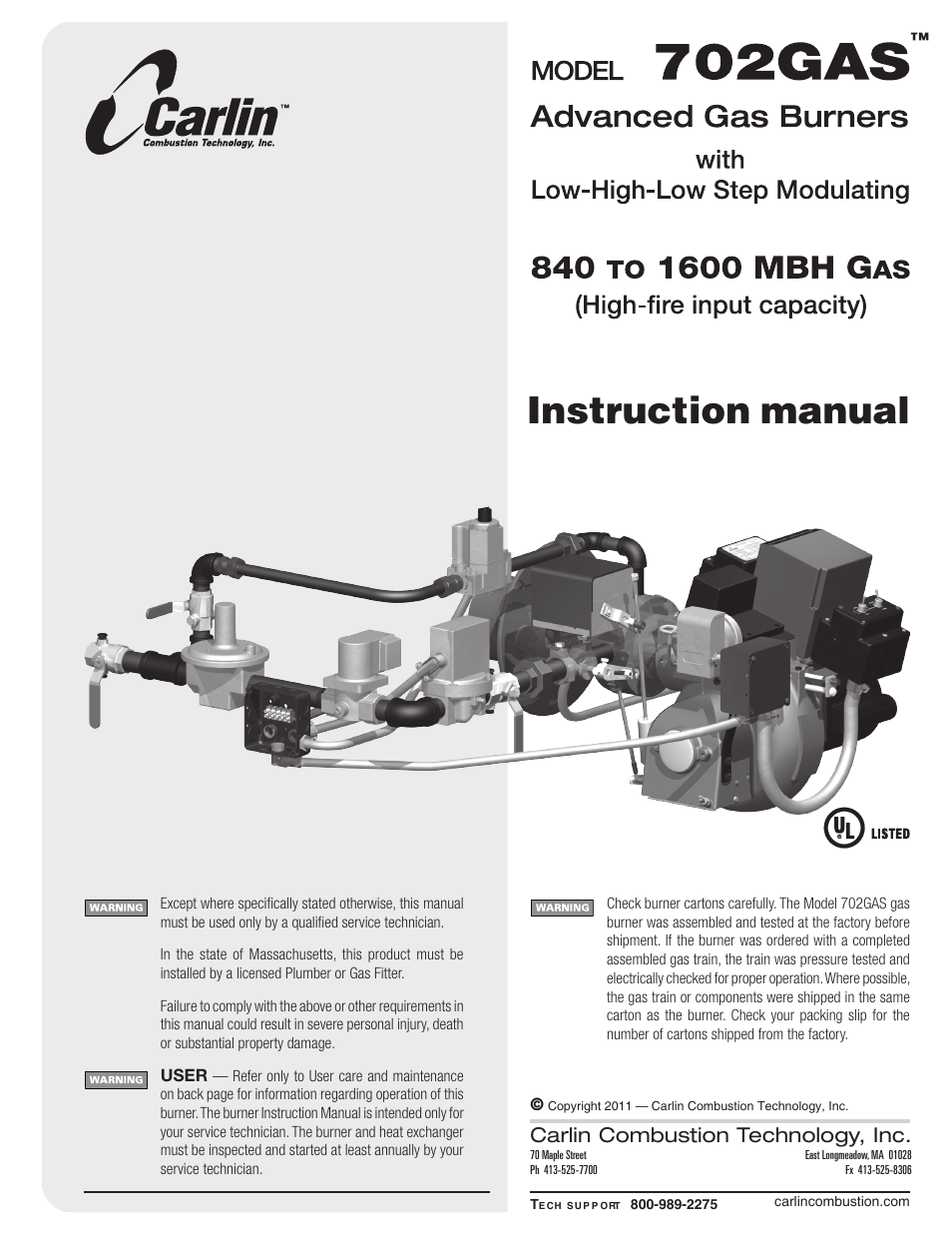 Carlin 702GAS Inst Manual User Manual | 32 pages
