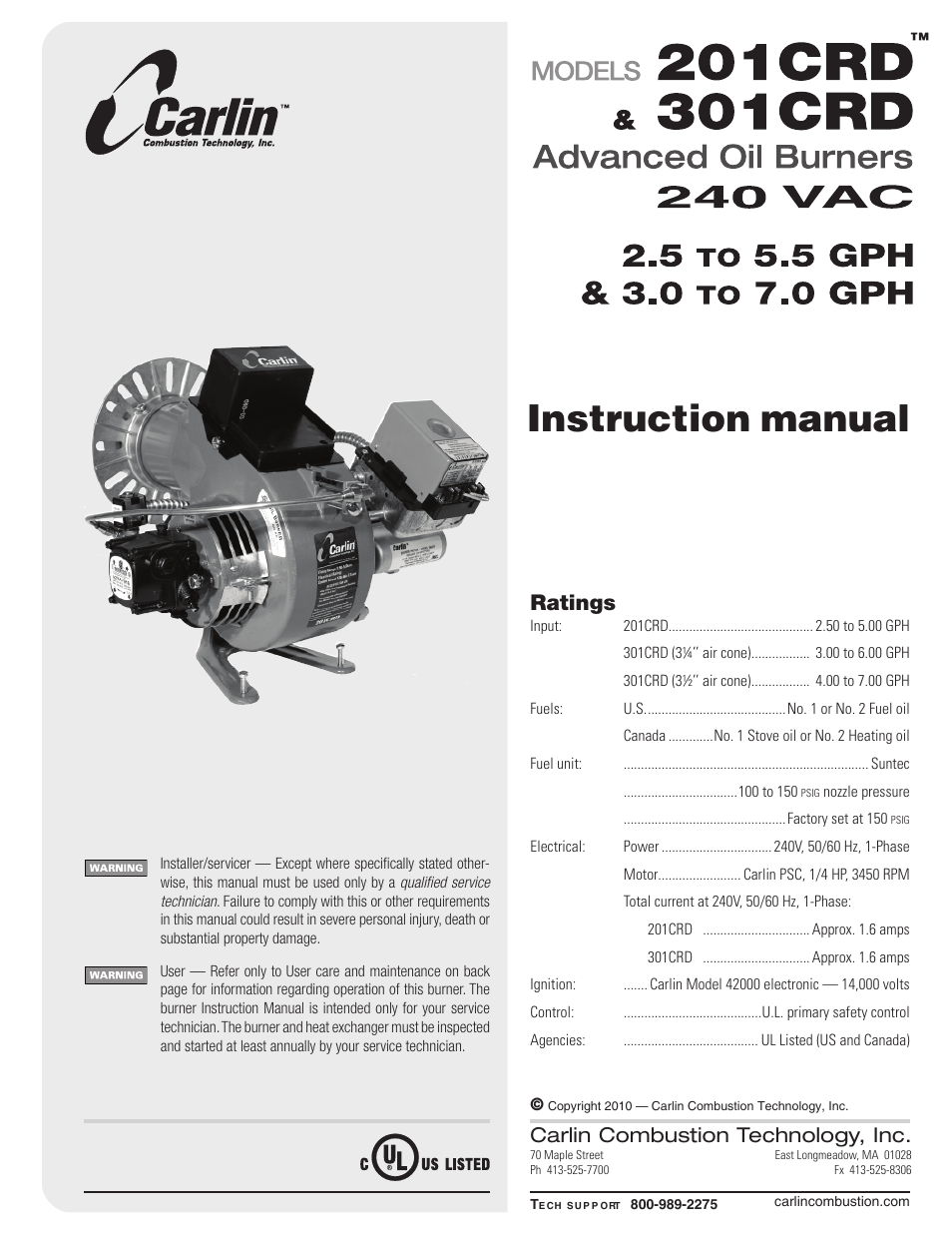 Carlin 301CRD User Manual | 28 pages